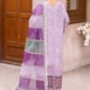 Purple Color Chiffon Embroidered Pakistani Wedding Suits