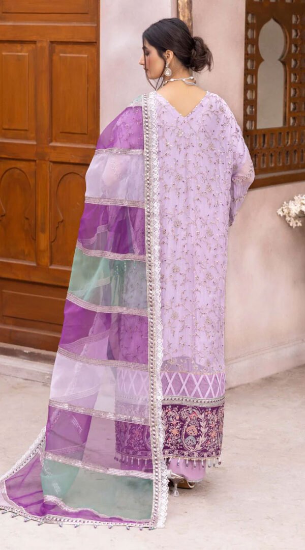 Purple Color Chiffon Embroidered Pakistani Wedding Suits