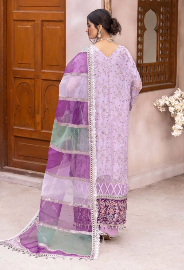 Purple Color Chiffon Embroidered Pakistani Wedding Suits