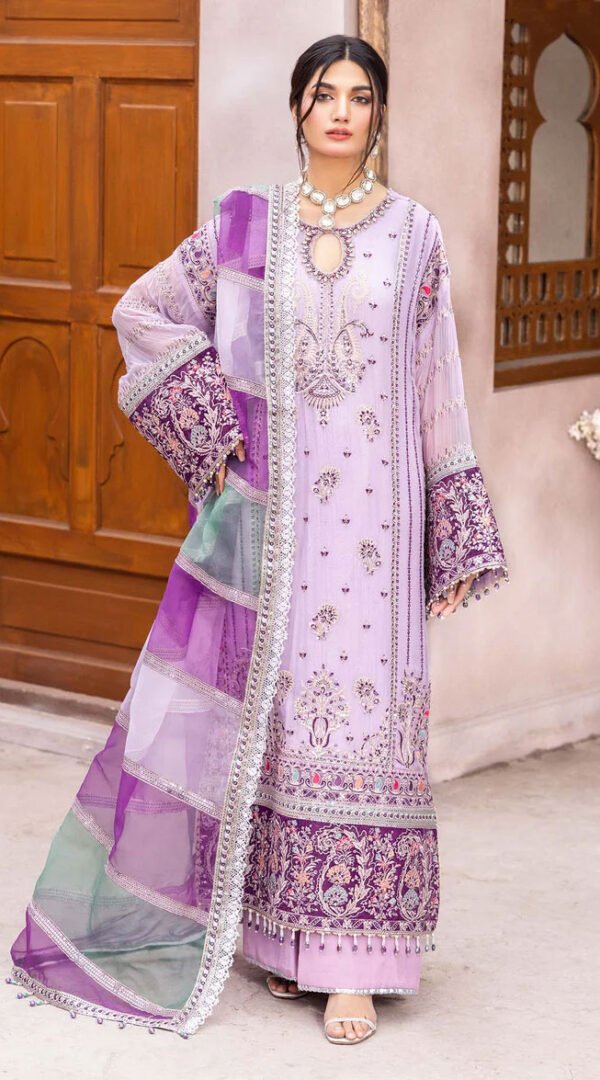 Yellow Color Chiffon Embroidered Sharara Suit for Wedding