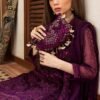 Purple color stitched chiffon pakistani salwar kameez