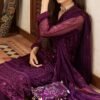 Purple color stitched chiffon pakistani suits