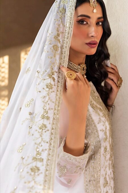 White Color Stitched Chiffon Pakistani Salwar Pant