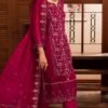 wine red color stitched chiffon pakistani dresses