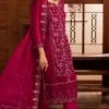 wine red color stitched chiffon pakistani dresses