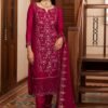 wine red color stitched chiffon pakistani salwar pant