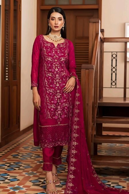 wine red color stitched chiffon pakistani salwar pant