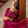 wine red color stitched chiffon pakistani suits online