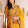 Yellow Color Chiffon Embroidered Pakistani Wedding Dresses