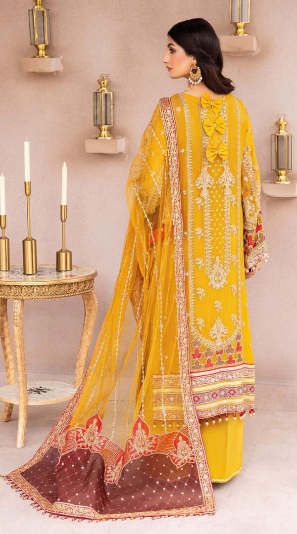 Yellow Color Chiffon Embroidered Pakistani Wedding Suits