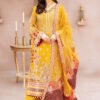 Yellow Color Chiffon Embroidered Sharara Suit for Wedding