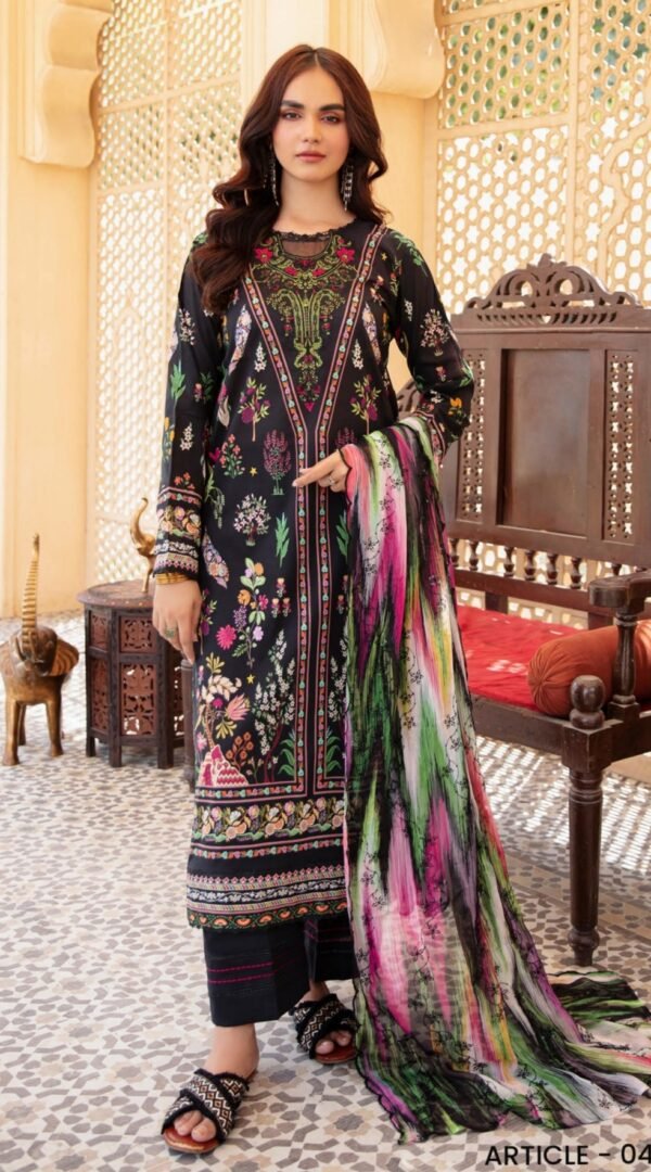 Black color printed lawn suits online