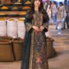 dark grey color embroidered twisted silk pakistani suits