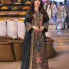 dark grey color embroidered twisted silk pakistani suits
