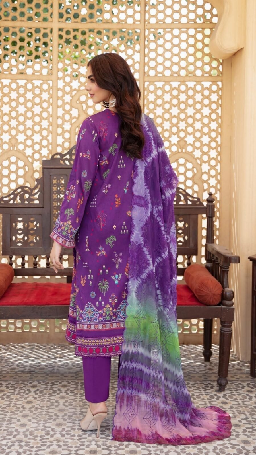 Dark Purple Printed Pakistani Suits Online