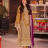 Golden Color Embroidered Chiffon Pakistani Suits