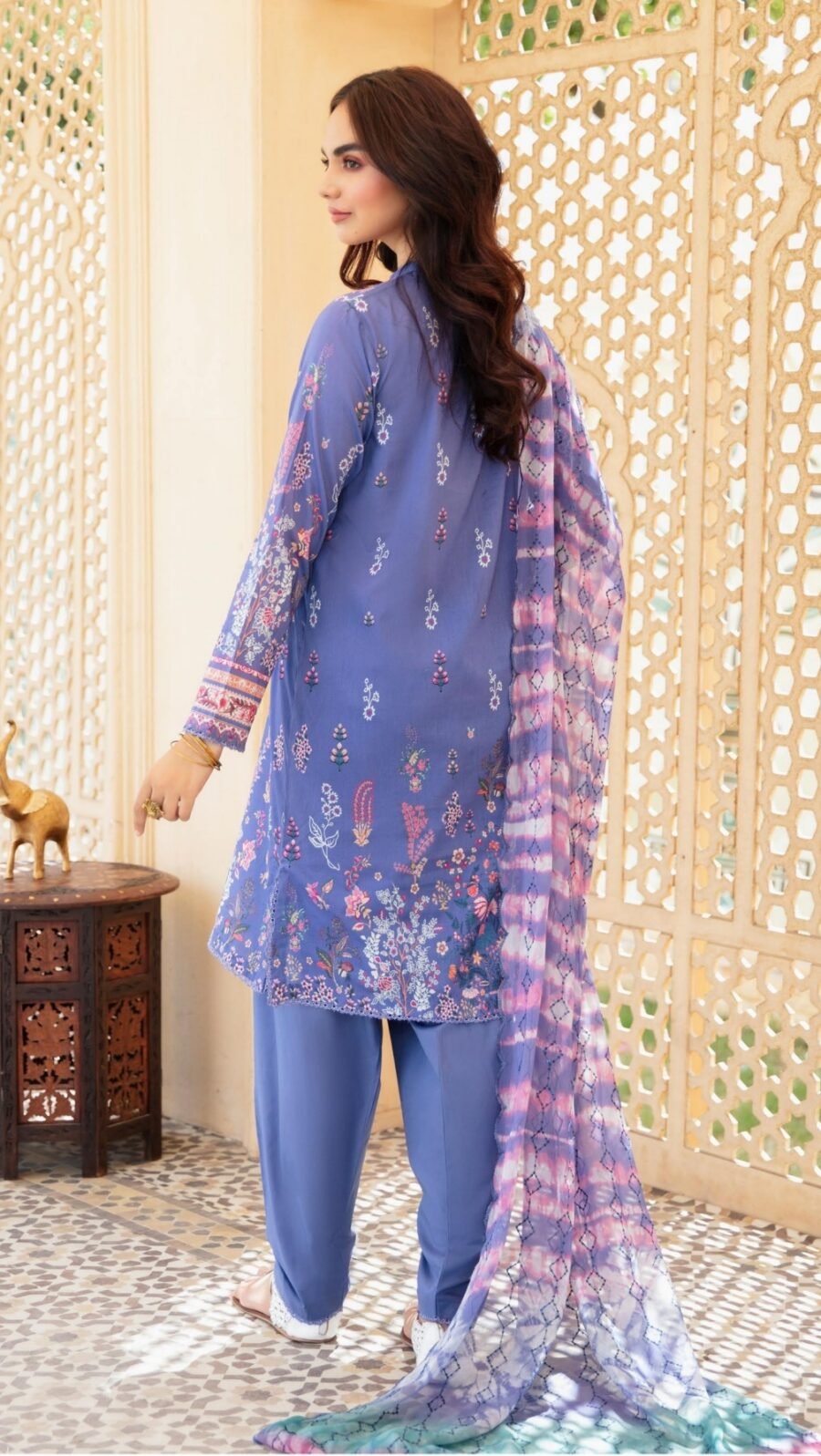 Light Blue Color Printed Pakistani Suits Online