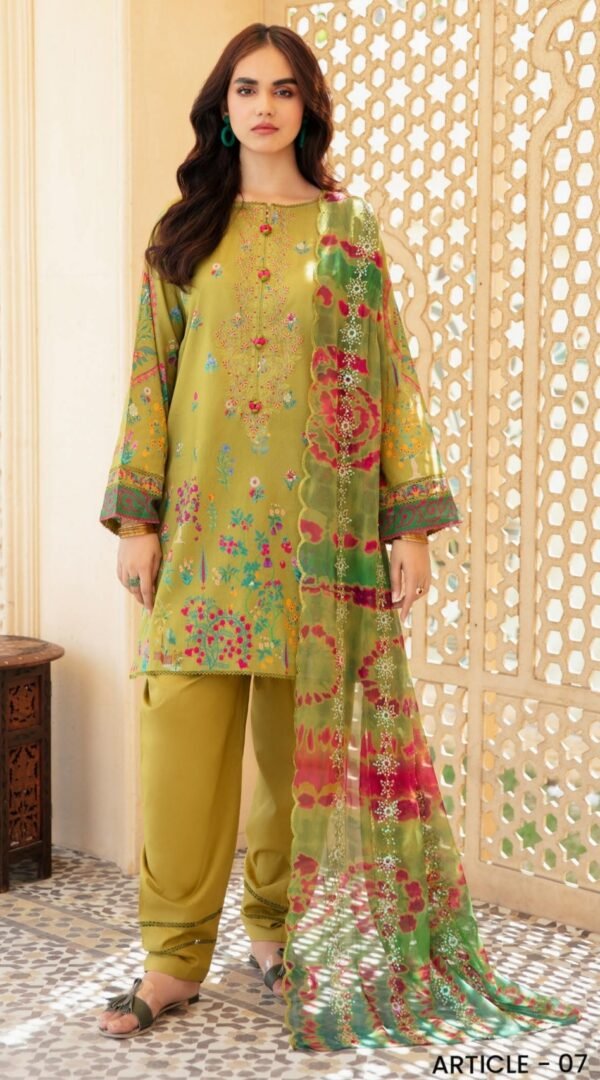 Light Green Color Printed Luxury Lawn Suits Online