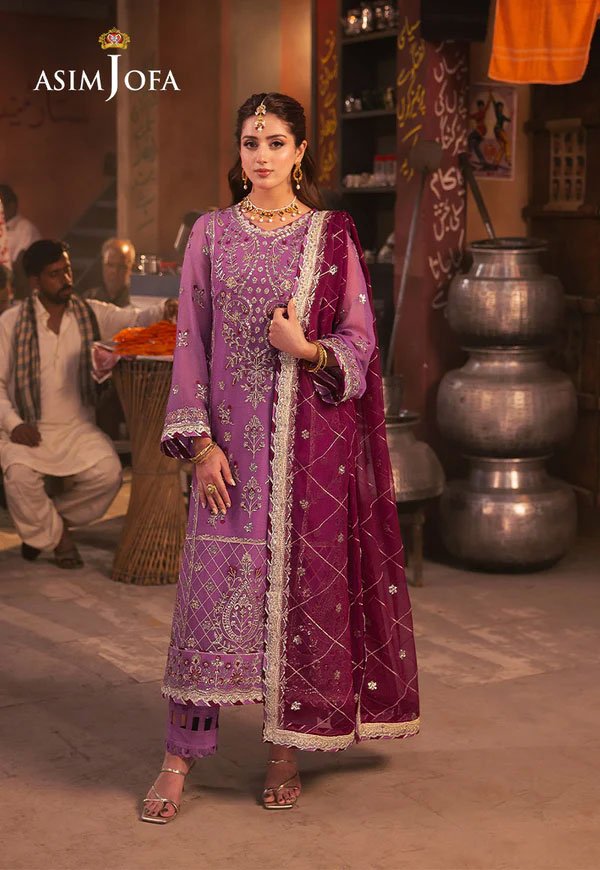 Light Purple Color Embroidered Chiffon Pakistani Suits