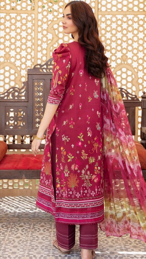 Maroon Color Printed Luxury Lawn Salwar Suit online