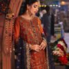 Orange Color Embroidered Chiffon Pakistani Eid Suits