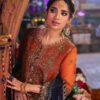 Orange Color Embroidered Chiffon Pakistani Wedding Suits