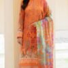 Orange Color Printed Luxury Lawn Suits Online