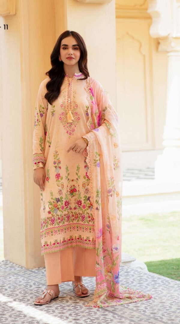 Peach Color Printed Luxury Lawn Salwar Suits online