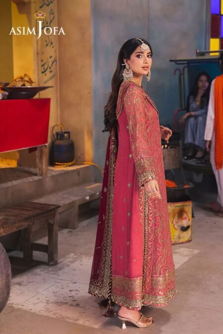 Pink Color Embroidered Chiffon Pakistani Dresses
