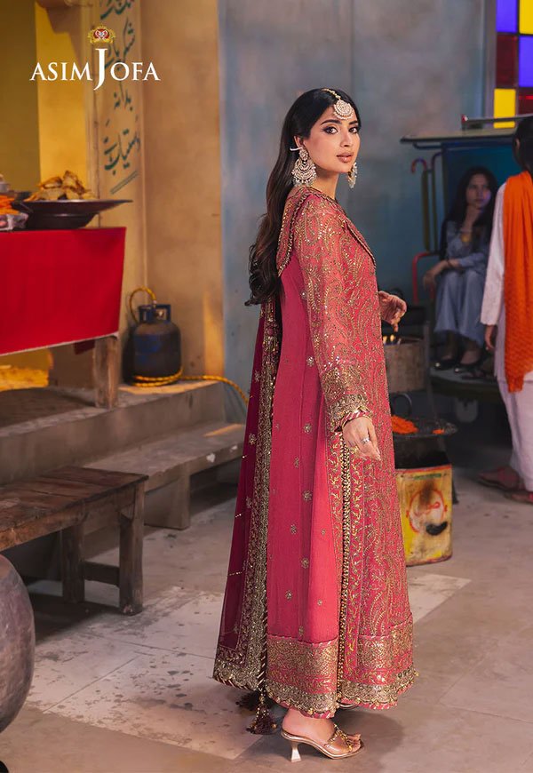 Pink Color Embroidered Chiffon Pakistani Dresses