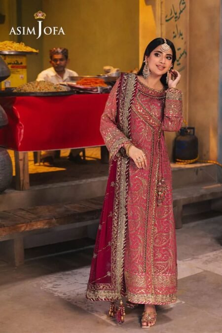 Pink Color Embroidered Chiffon Pakistani Suits
