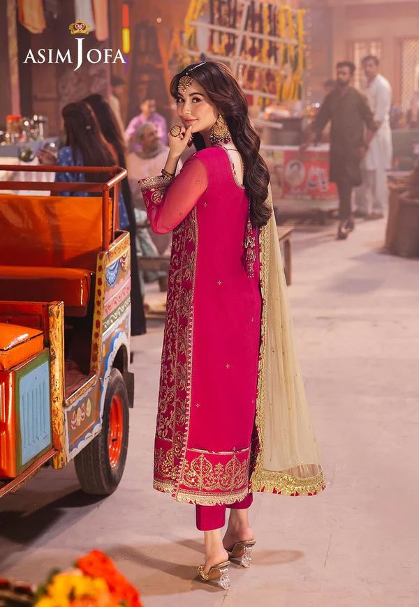 Pink Color Embroidered Net Pakistani Salwar Kameez