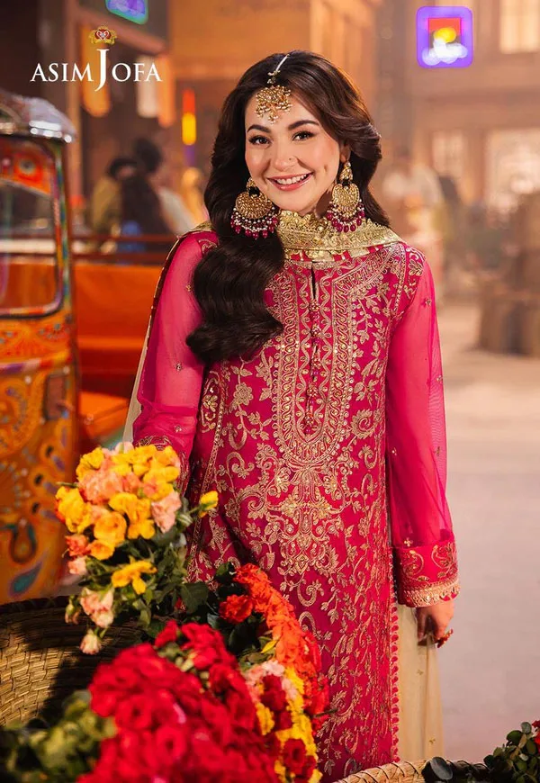 Pink Color Embroidered Net Pakistani Suits