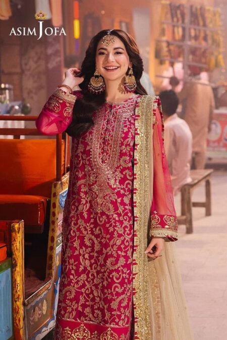 Pink Color Embroidered Net Pakistani Wedding Suits