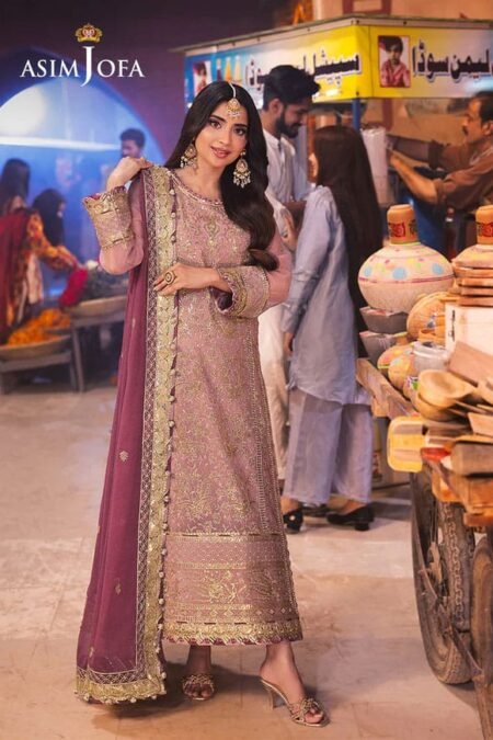 Pink Color Embroidered Chiffon Pakistani Eid Suits 2025