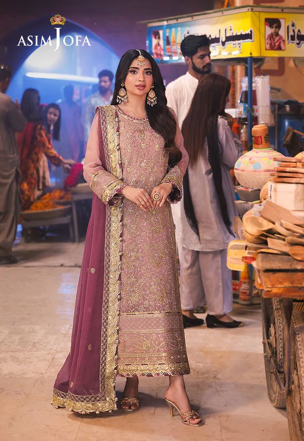 Pink Color Embroidered Chiffon Pakistani Suits