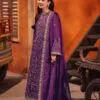 Purple Color Embroidered Twisted Silk Pakistani Eid Suit 2025