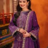 Purple Color Embroidered Twisted Silk Pakistani Party Suit