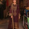 Purple Color Embroidered Twisted Silk Pakistani Suits