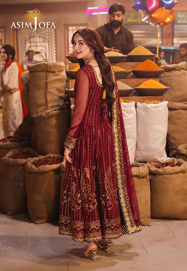 Red Color Embroidered Net Pakistani Eid Suits 2025