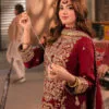 Rust Color Embroidered Twisted Silk Pakistani Suits Online