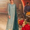 Sea Green Color Embroidered Chiffon Pakistani Suits