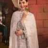 White Color embroidered chiffon pakistani eid suits