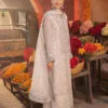 White Color embroidered chiffon pakistani party suits