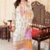 white color printed lawn suits