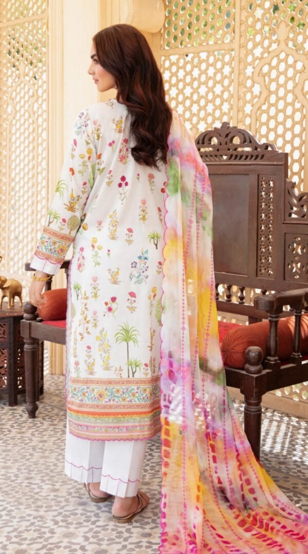 white color printed lawn suits online