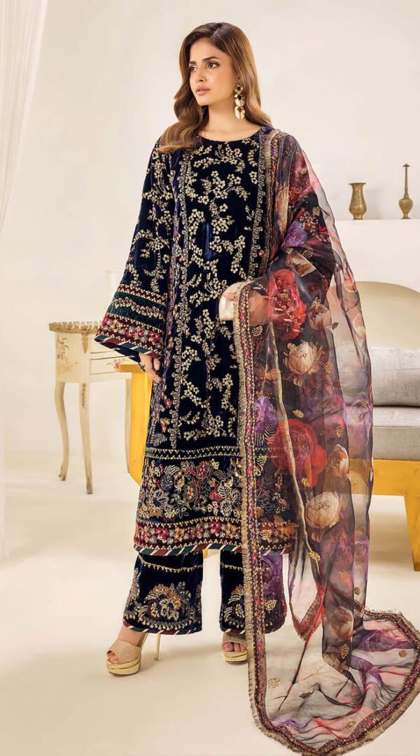 Adans Libas Velvet Edit Luxury Unstitched Pakistani Party Wear