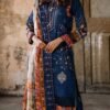 blue color embroidered lawn pakistani suits