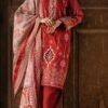 red color unstitched pakistani lawn suits