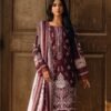 maroon color embroidered pakistani lawn suits